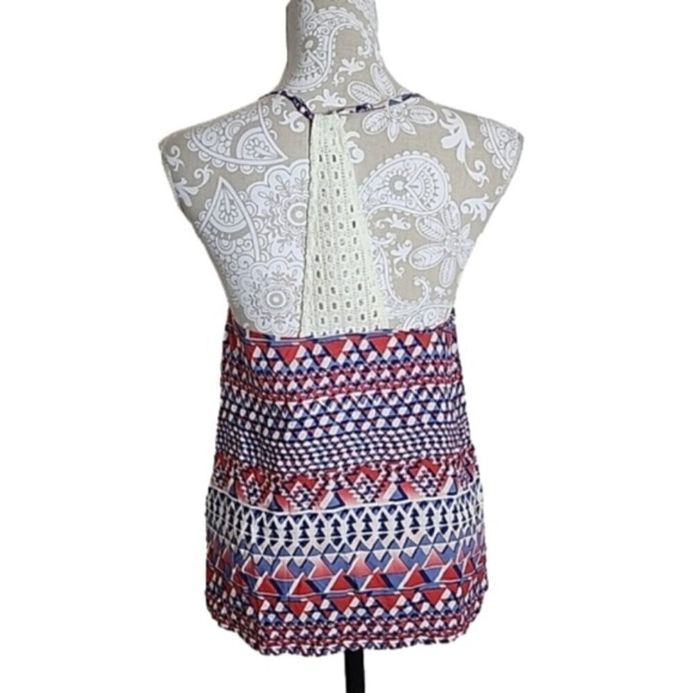 Lucky Brand Halter Top Embroidered Crocheted Lace Strap NWT Women's Small - Picture 3 of 7